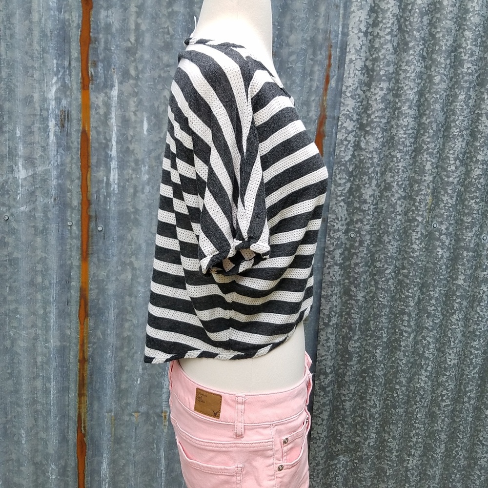 *$3 FOR $15* Kira Striped Dolman Sleeve Crop Top - Picture 4 of 8